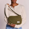 Sac travers pratique et léger effet laine khaki Nino - Hindbag